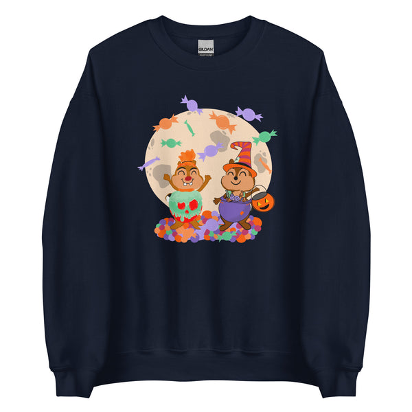 Chip and Dale Disney Halloween Trick or Treat Candy Unisex Sweatshirt