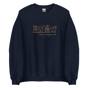 Disney World Parks EMBROIDERED Sweater What a Wonderful World Disney Unisex Sweatshirt