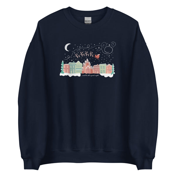 Disney Christmas Main Street Sweatshirt Santa Claus And to All a Good Night Christmas Sweatshirt