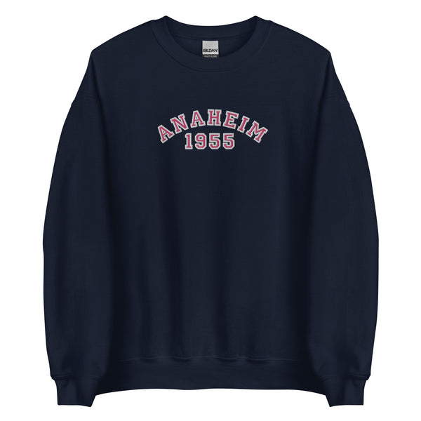 Disney College Sweatshirt 1955 Disneyland Anaheim EMBROIDERED Disney University Sweatshirt - Pink