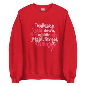 Disney Main Street USA Valentine's Day Shirt Magic Kingdom Mickey Balloons Unisex Sweatshirt