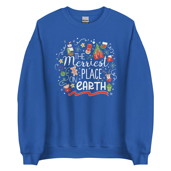 Disney Christmas Merriest Place on Earth Sweatshirt Disney Parks Holiday Shirt Disney Family Sweatshirt