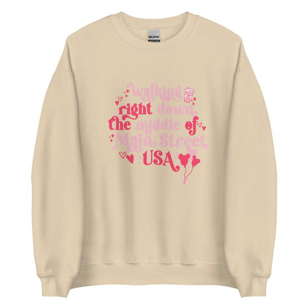 Disney Main Street USA Valentine's Day Shirt Magic Kingdom Mickey Balloons Unisex Sweatshirt