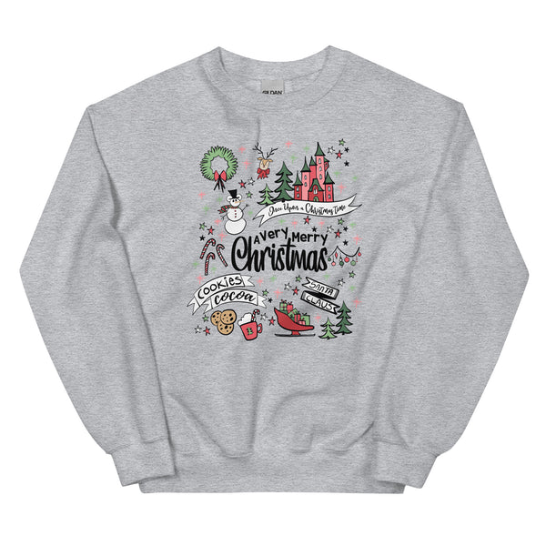 Disney Christmas Party Sweatshirt Disney Shirt Very Merry Christmas Magic Kingdom Party Unisex Sweatshirt