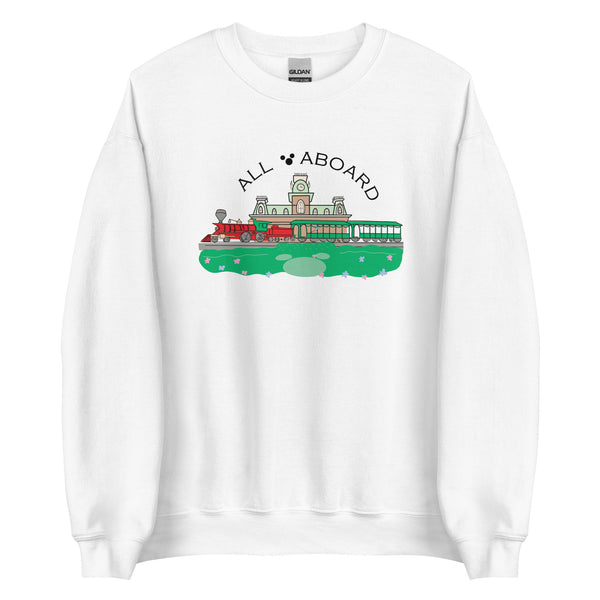 Disney Train All Aboard Disney Railroad Shirt Disney Sweater Unisex Sweatshirt