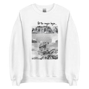 Let the Magic Begin Disney Sweater 4 parks Photo shirt, Simple Disney Unisex Sweatshirt