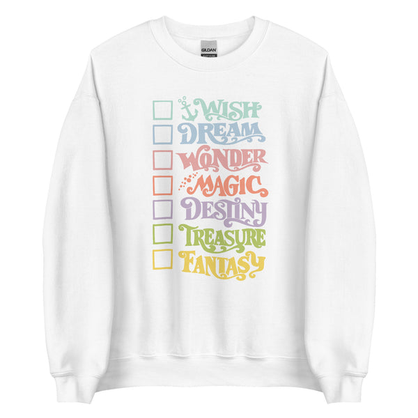 Pastel Disney Cruise Ships Sweatshirt With Checkboxes Disney Unisex Sweatshirt