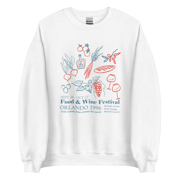 Disney Food and Wine Sweatshirt 1996 EPCOT Food and Wine Festival Unisex Sweatshirt