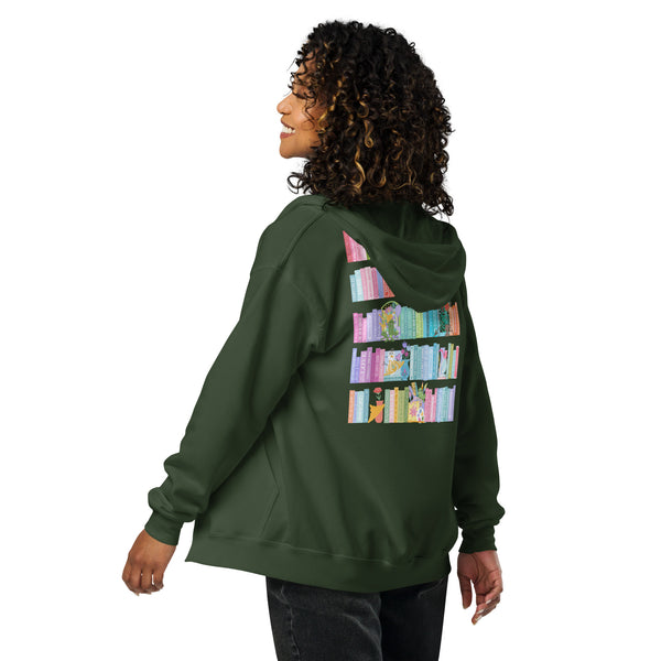Disney Bookish Princess Zip Up Hoodie 2-Sided Fairytale Disney Princess Books Unisex  Zip Hoodie Sweatshirt