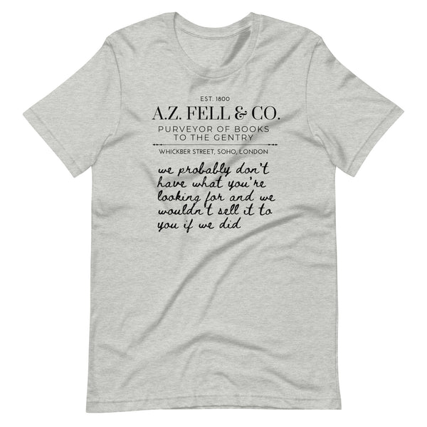 A.Z. Fell and Co T-Shirt Good Omens Bookshop Antiquarian Aziraphale Crowley T-Shirt