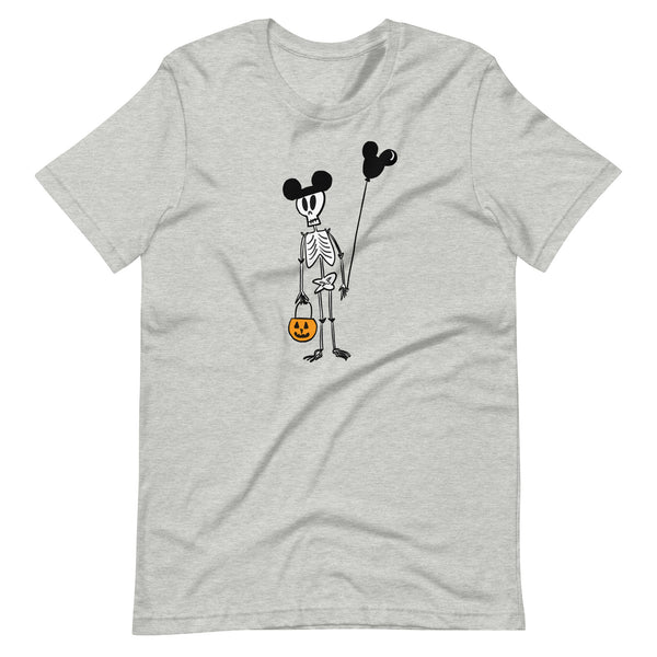 Funny Disney Halloween Skeleton T-Shirt with Mickey Balloon and Trick or Treat Pumpkin T-Shirt