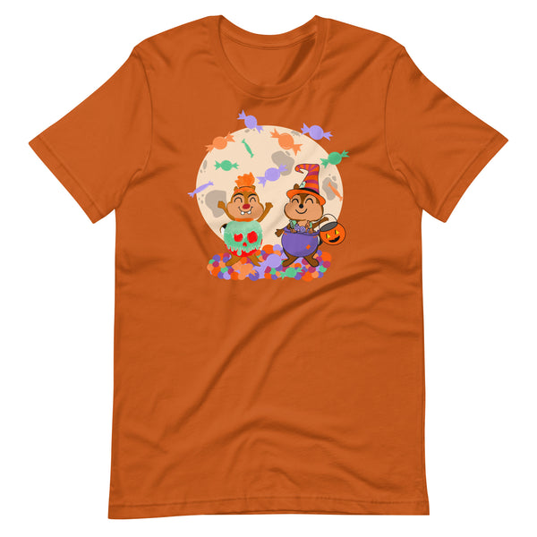 Chip and Dale Disney Halloween Trick or Treat Candy Unisex t-shirt