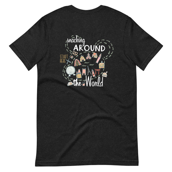 Epcot Snacking Around the World T-Shirt Start Here Epcot Food Disney Shirt 2-Sided Food and Wine Festival T-Shirt