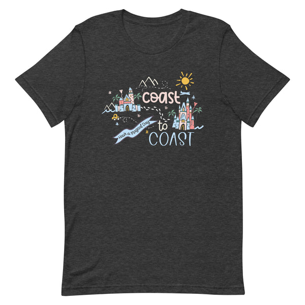 Disney Parks Castles T-Shirt Coast to Coast Trip Disney World and Disneyland T-Shirt