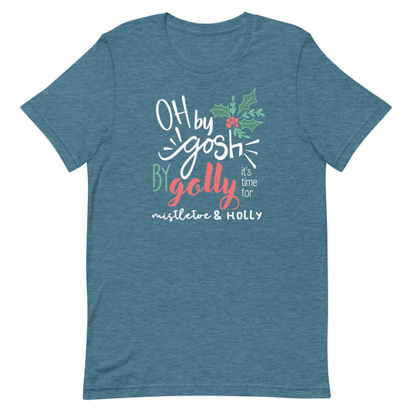 Oh By Gosh By Golly T-Shirt Christmas Shirt Mistletoe and Holly Hidden Mickey T-Shirt