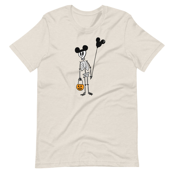 Funny Disney Halloween Skeleton T-Shirt with Mickey Balloon and Trick or Treat Pumpkin T-Shirt