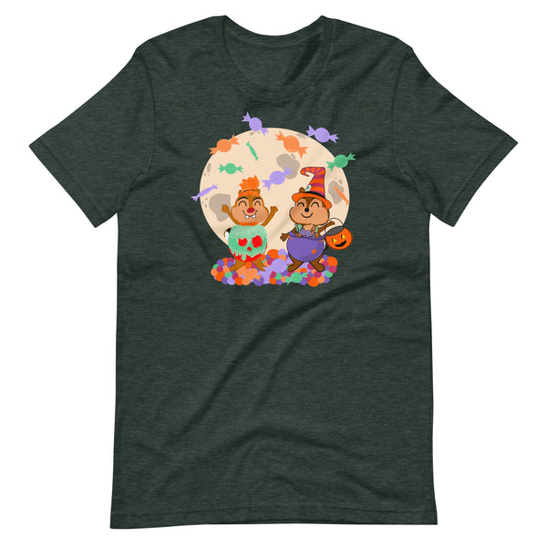 Chip and Dale Disney Halloween Trick or Treat Candy Unisex t-shirt