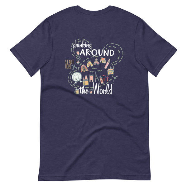 Epcot Drinking Around the World T-Shirt Start Here Epcot Food Disney Shirt 2-Sided Food and Wine Festival T-Shirt