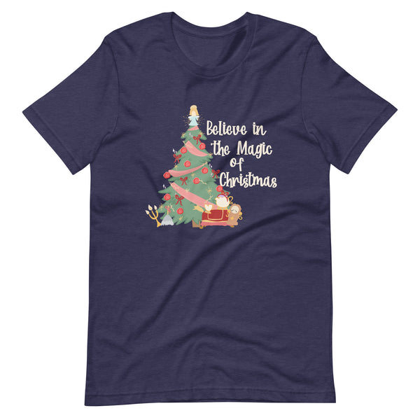 Disney Christmas Beauty and The Beast T-Shirt Magic of Christmas Princess Tree Unisex t-shirt