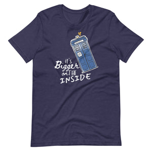 It's Bigger on the Inside T-Shirt Dr Who Police Box Shirt, Time Lord Shirt Whovian T-shirt