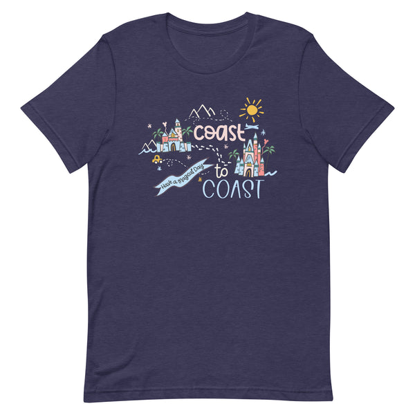 Disney Parks Castles T-Shirt Coast to Coast Trip Disney World and Disneyland T-Shirt