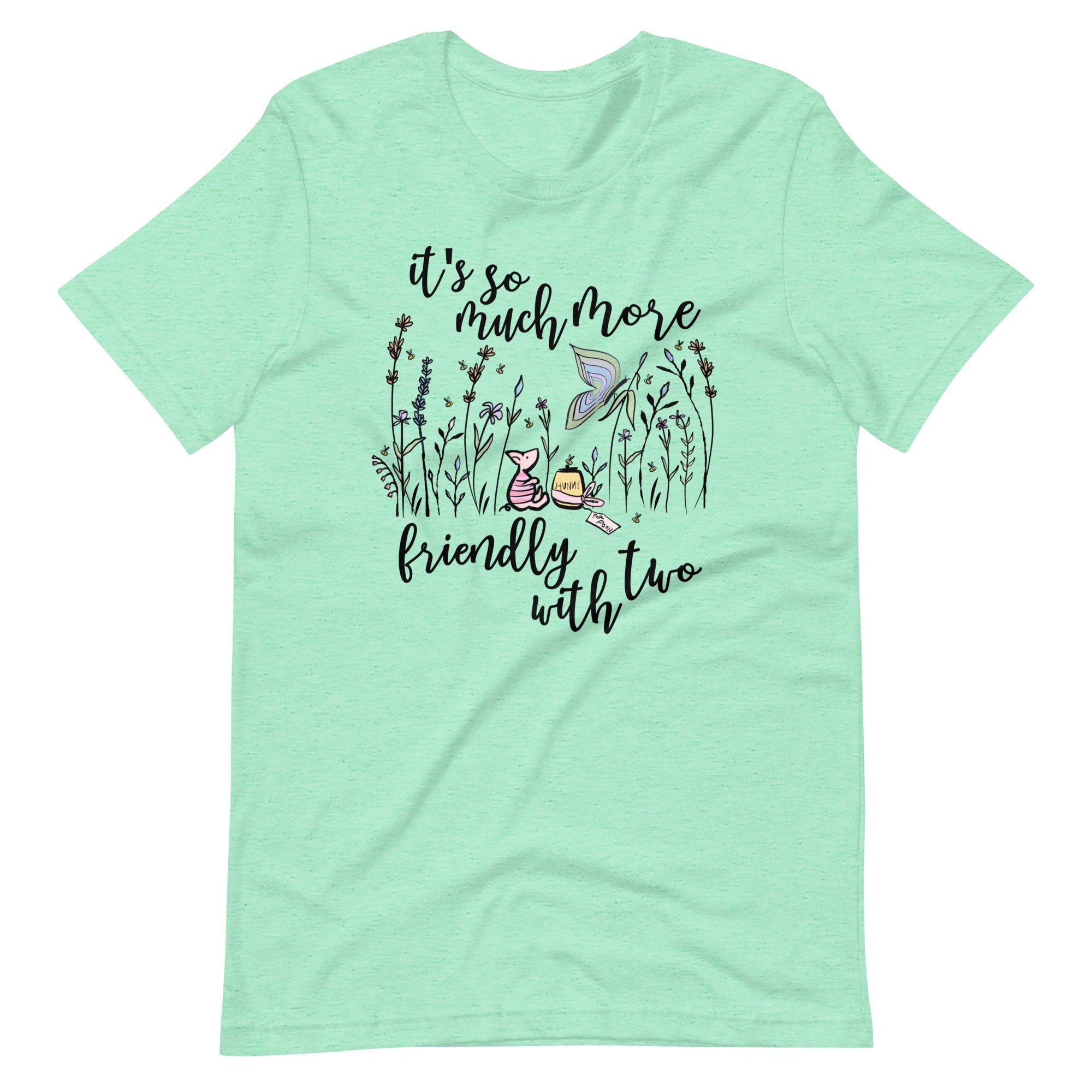 Piglet Friendlier with Two READY TO SHIP- Heather Mint- Small