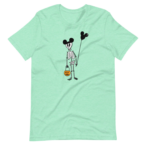 Funny Disney Halloween Skeleton T-Shirt with Mickey Balloon and Trick or Treat Pumpkin T-Shirt