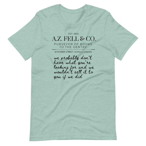 A.Z. Fell and Co T-Shirt Good Omens Bookshop Antiquarian Aziraphale Crowley T-Shirt