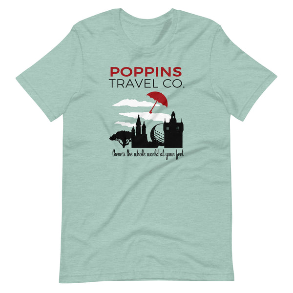 Mary Poppins Travel Co., Red Umbrella Unisex T-Shirt