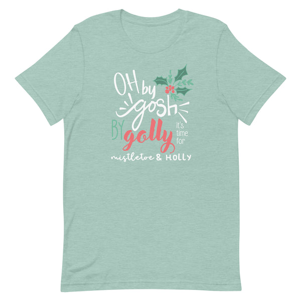 Oh By Gosh By Golly T-Shirt Christmas Shirt Mistletoe and Holly Hidden Mickey T-Shirt