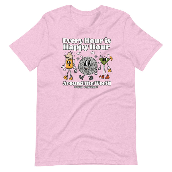 Disney Epcot Drinking T-shirt Every Hour is Happy Hour Drinking Around the World Food and Wine T-Shirt