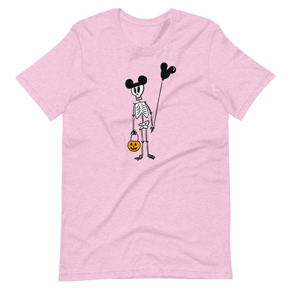 Funny Disney Halloween Skeleton T-Shirt with Mickey Balloon and Trick or Treat Pumpkin T-Shirt