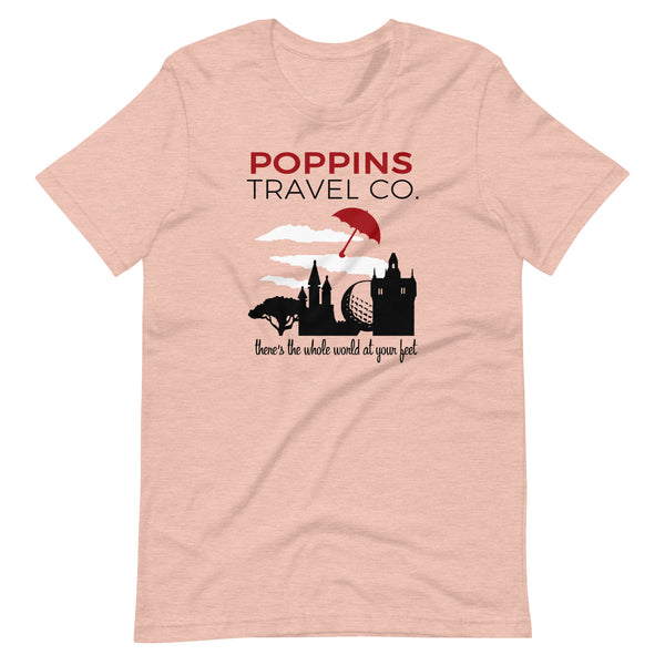 Mary Poppins Travel Co., Red Umbrella Unisex T-Shirt