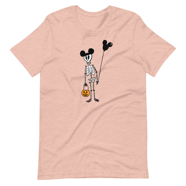 Funny Disney Halloween Skeleton T-Shirt with Mickey Balloon and Trick or Treat Pumpkin T-Shirt