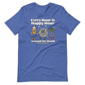 Disney Epcot Drinking Retro T-Shirt- READY TO SHIP-Heather Royal Blue- Small