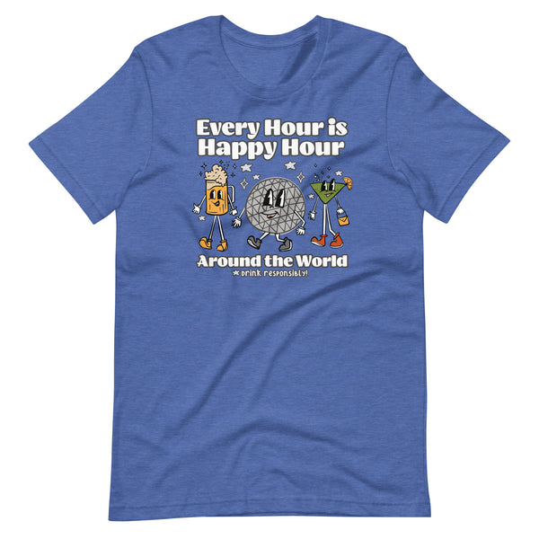 Disney Epcot Drinking T-shirt Every Hour is Happy Hour Drinking Around the World Food and Wine T-Shirt