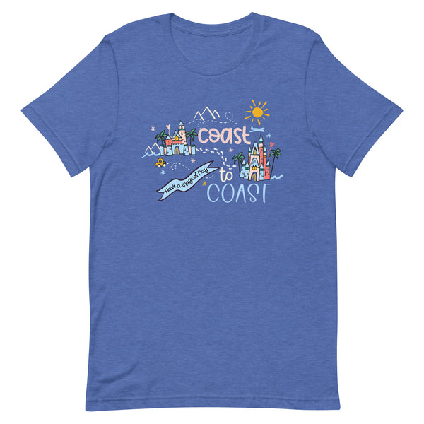 Disney Parks Castles T-Shirt Coast to Coast Trip Disney World and Disneyland T-Shirt