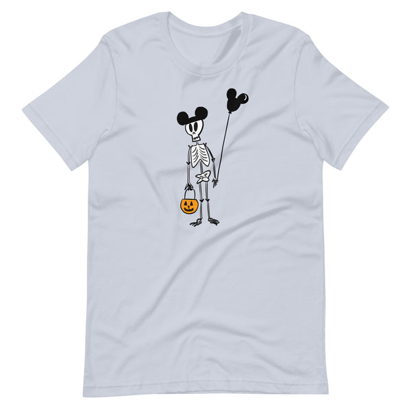 Funny Disney Halloween Skeleton T-Shirt with Mickey Balloon and Trick or Treat Pumpkin T-Shirt