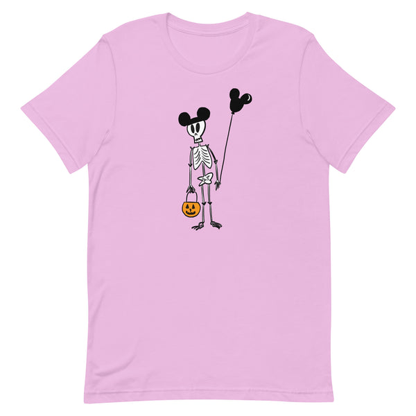 Funny Disney Halloween Skeleton T-Shirt with Mickey Balloon and Trick or Treat Pumpkin T-Shirt