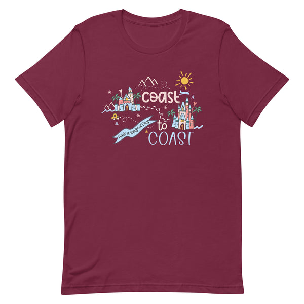 Disney Parks Castles T-Shirt Coast to Coast Trip Disney World and Disneyland T-Shirt