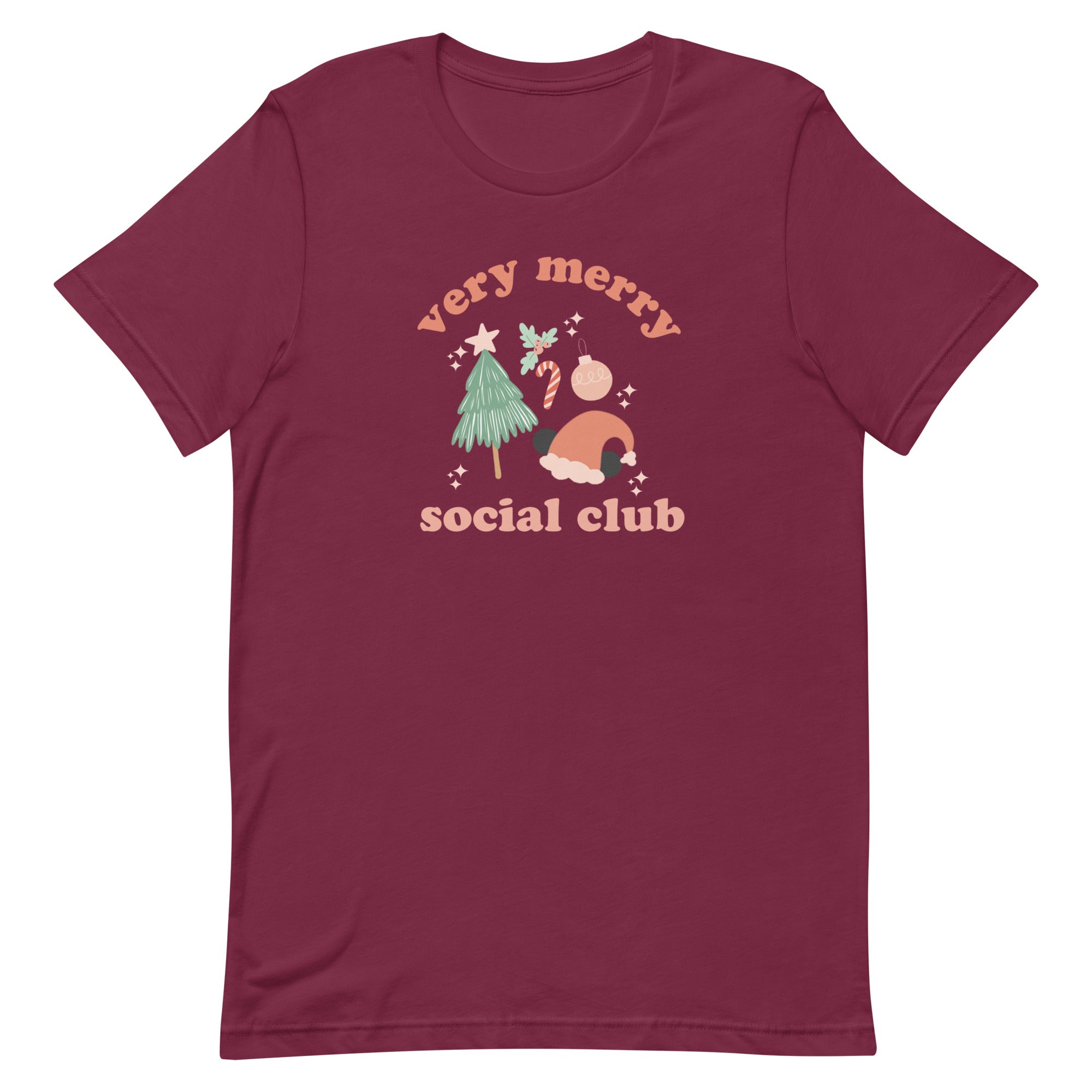 Very Merry Social Club Mickey Santa Disney Christmas Holiday Shirt Unisex t-shirt