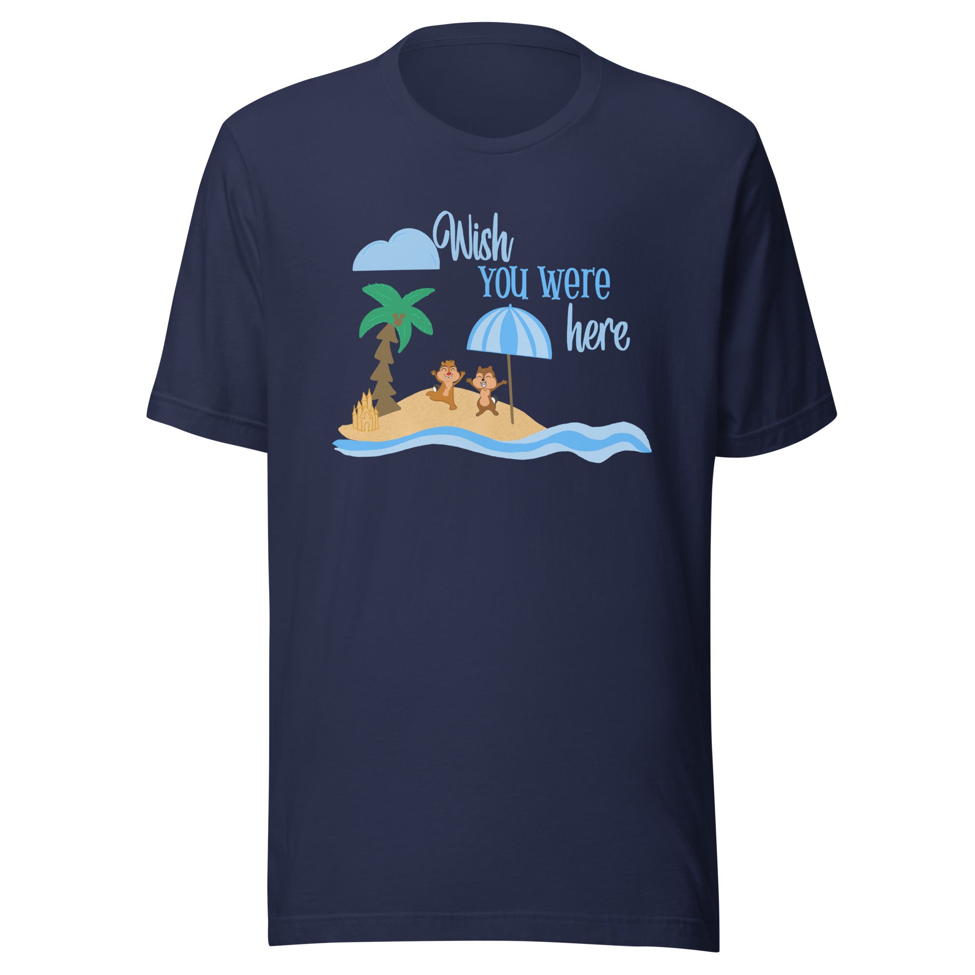 Chip and Dale Beach T-shirt Wish You Were Here Summer Disney 