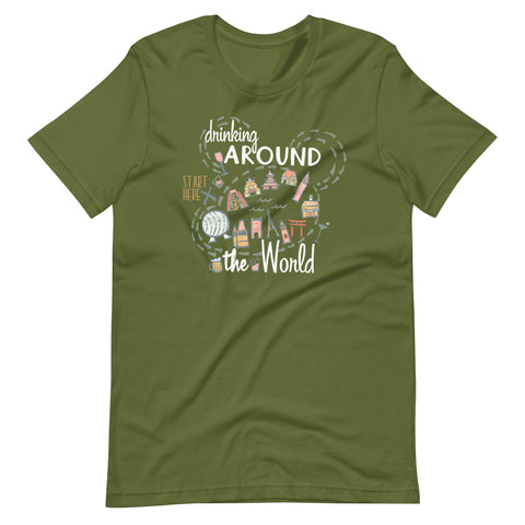 Drinking Around the World- READY TO SHIP- Olive- Small