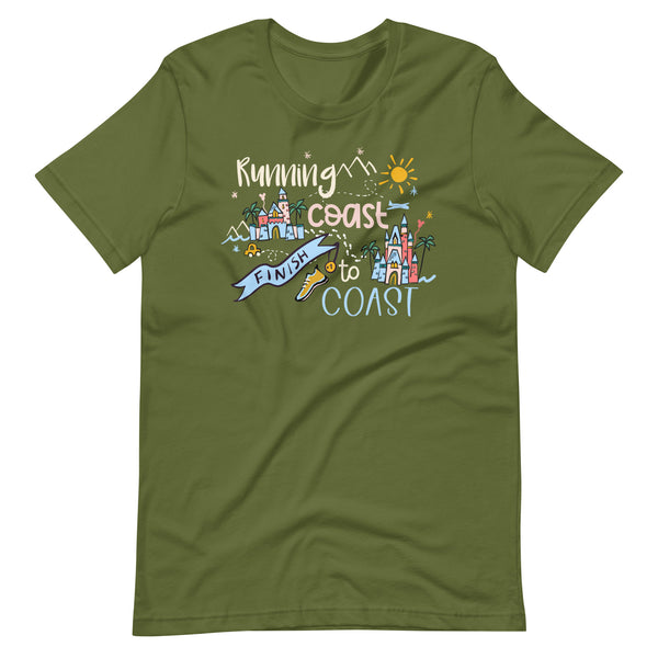runDisney Coast to Coast T-Shirt Disney Running Shirt Disneyland and Disney World T-Shirt