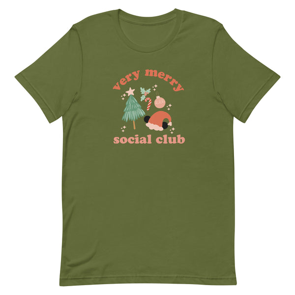 Very Merry Social Club Mickey Santa Disney Christmas Holiday Shirt Unisex t-shirt