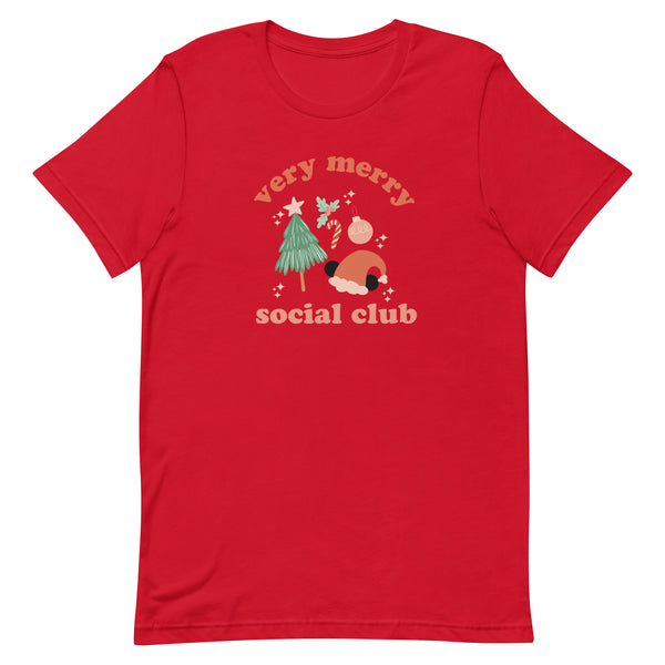 Very Merry Social Club Mickey Santa Disney Christmas Holiday Shirt Unisex t-shirt