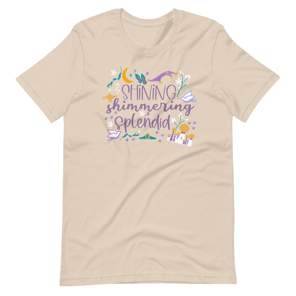 Jasmine Shining Shimmering T-Shirt Aladdin- READY TO SHIP- Soft Cream- SMALL