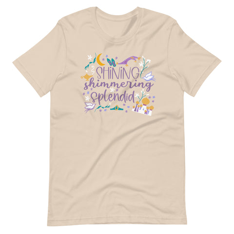 Jasmine Shining Shimmering T-Shirt Aladdin- READY TO SHIP- Soft Cream- SMALL