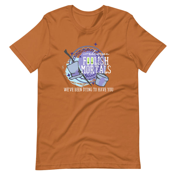 Haunted Mansion Foolish Mortals T-Shirt Hatbox Ghost Dying to Have You T-shirt