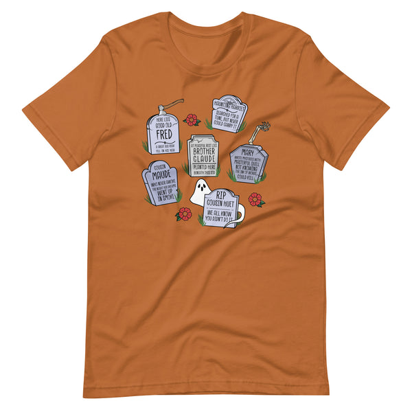 Muppets Haunted Mansion Rest in Peace Tombstones Halloween Spooky Unisex t-shirt